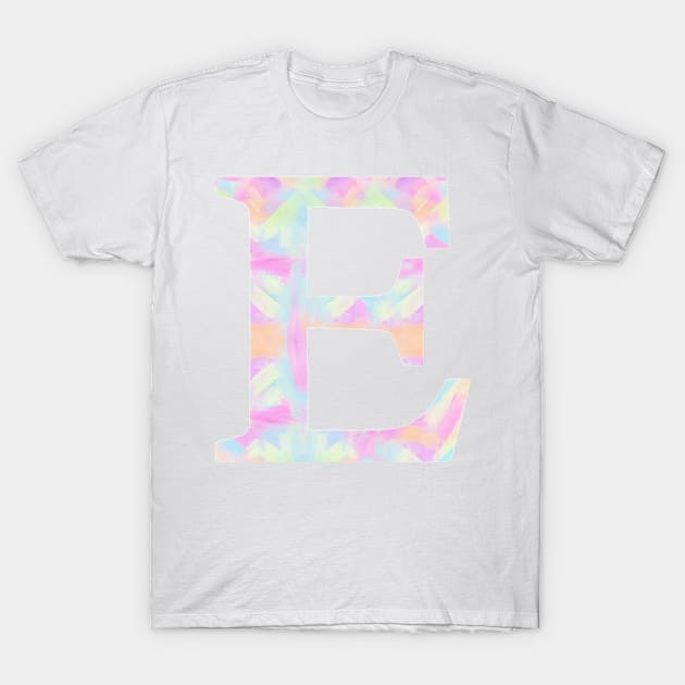 The Letter E Rainbow Color Design T-Shirt by Claireandrewss